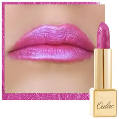 Oulac Lipstick for Women with Metallic 3D Shine Lightweight Hydrating Formula, High Impact Lip Color, Vegan Beauty, Full Coverage Lip Makeup