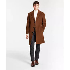 Men's Classic Fit Luxury Wool Cashmere Blend Overcoats - Vicuna