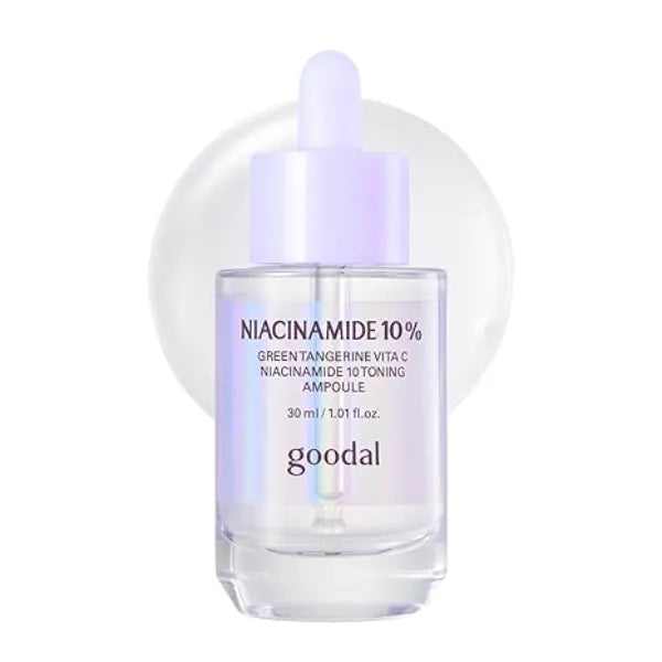 GOODAL Green Tangerine Vita C Niacinamide 10 Toning Ampoule Facial Serum for Natural Glow, Daily Use, Pore Minimizer for Face, Hydrating, Korean Skincare, K Beauty