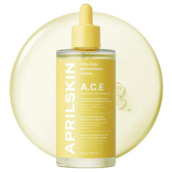 APRILSKIN A.C.E Serum | 3-Second Brightening Vita Kojic for Glow or Calming Mugwort Centella for Troubled Skin | Kojic Acid, Vitamin C & Centella Korean Skincare - 3.88 oz