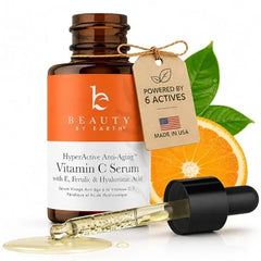 Beauty by Earth Bio Retinol Alternative Bakuchiol Serum Smooths Skin & Reduces Fine Lines USA Made with Natural & Organic Ingredients, Anti Aging Skin Care Formula