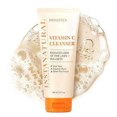 InstaNatural Vitamin C Cleanser All Natural Face Wash, Brightens Skin, Good for Uneven Texture, USA Made with Coconut Water and Aloe Vera