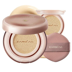 CARSLAN Lasting Air Cushion Cream Face Foundation Makeup, Lightweight, Medium to Full Coverage, Semi-Matte, Long-Lasting Oil Control Finish Foundation - 0.48 Ounce (Pack of 2)