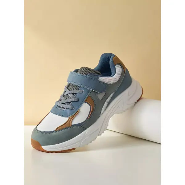 Colour Block Sneakers with Hook and Loop Closure Multicolor