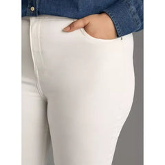 MAX FASHION Plain Skinny Fit Jeans-White
