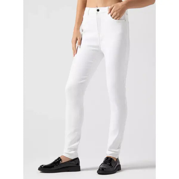 MAX FASHION Plain Skinny Fit Jeans-White