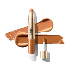 ICONIC LONDON Radiant Concealer & Brightening Duo | Creamy Liquid + Brightening Crayon Dual Ended Concealer, Cruelty Free, Vegan Makeup, 0.08 oz