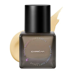 CARSLAN Black Magnet Liquid Foundation, 24H Longlasting Matte Finish Face Base Makeup, Waterproof, Smudgeproof, Buildable, Full Coverage Natural Finish, 30ml/1.05 Fl Oz