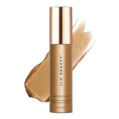 JLO BEAUTY Complexion Booster Highlighter & Bronzer for Face & Body, Lightweight Skin Care Makeup Primer with Vitamin E, Shimmer Skin Tint for Dewy Glow, That Star Filter 1 Fl Oz