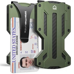 WARMOUNTS Slim Carbon Fiber Wallet for Men - Metal Money Clip & RFID Blocking Card Holder