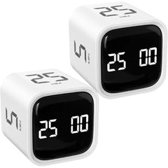 OORAII Rotating Pomodoro Timer Cube – 5/10/25/50 Min Presets, Flip Countdown Timer with Vibration & Volume Modes for Work, Study & Kitchen