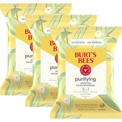 Burt's Bees Skincare Bundle - Original Beeswax Lip Balm (4-Pack) & Facial Cleansing Towelettes (30 Ct. Each, 3-Pack) with Aloe Vera, Cucumber & Mint, White Tea, Makeup Remover & Sensitive Skin Care, Perfect Stocking Stuffers & Christmas Gifts