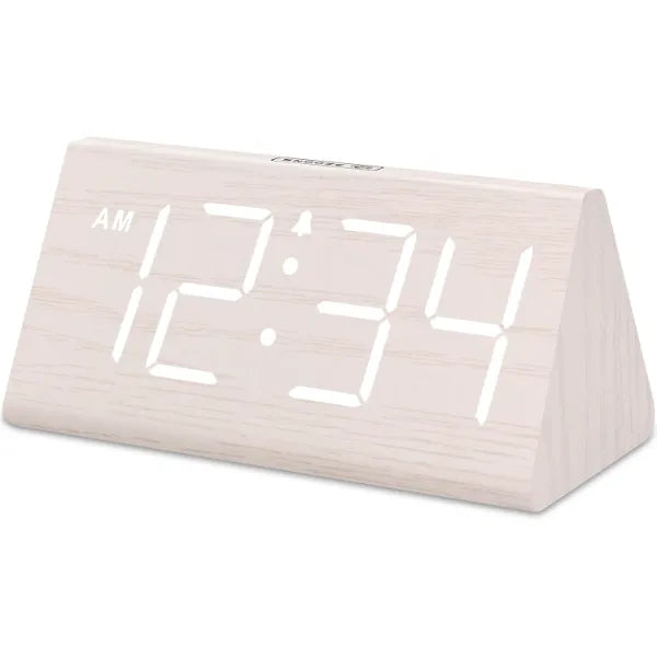 DreamSky Wooden Digital Alarm Clock for Bedrooms with Large Numbers
