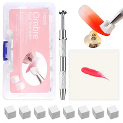 Fcozpjk Soft Sponges with Grabbing Pen for Ombre and Aura Nail Art with Brush, Professional Manicure Nail Art Tools Accessories Supplies, 100 Pieces