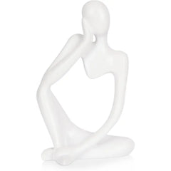 Ozzptuu Sandstone Resin Thinker Statue Style Abstract Sculpture, Sandstone, Left