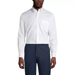 Lands' End Men's Long Sleeve No Iron Pinpoint Dress Shirt