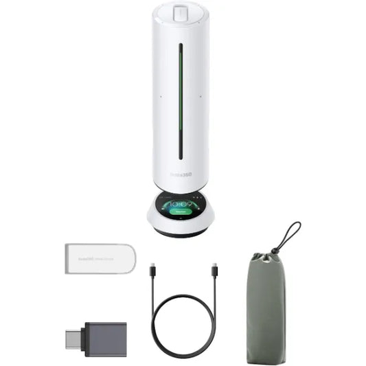 Insta360 Wave AI Conference Speakerphone with Bluetooth, Noise-Canceling Mics, Beamforming, Zoom Certified, AI Transcription & Summary, 32GB Storage for Meetings, Podcasts, Home Office & Livestreams