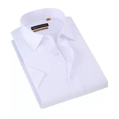 Suslo Couture Men's Slim Fit Performance Short Sleeves Solid Button Down Shirt