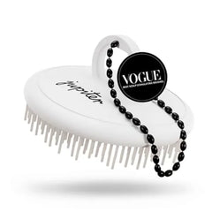 Jupiter Scalp Exfoliator Scalp Massager Tool for Wet & Dry Hair Ergonomic Detangler Brush Dandruff Comb & Scrub to Remove Dandruff & Buildup and Support Circulation Black/White