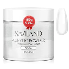 SAVILAND Clear Acrylic Powder 5.29OZ Large Capacity Bubble Free Acrylic Nail Powder Beginner Friendly Long Lasting Chip Resistant Professional Nail Powder for French Manicure Nail Carving