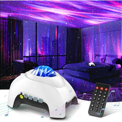 HODANS Northern Galaxy Light Aurora Projector with 33 Light Effects, Night Lights LED Star Projector for Bedroom Nebula Lamp, Remote Control, White Noises, Bluetooth Speaker for Parties Black