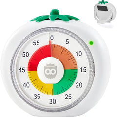 MOOKING Visual Timer for Kids, 60-Minute Countdown Magnetic Timer with Silent Operation, Cute 4-Color Zone Design for Classroom, Office & Kitchen Use