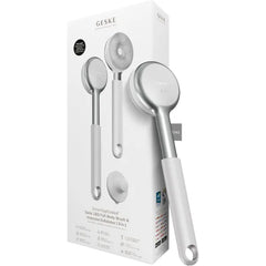 GESKE LED Sonic Full Body Brush 9 in 1 Body Cleansing Brush & Intensive Exfoliator with LED with SmartSonic Pulsations Expert Deep Cleansing & Massage Rough Skin Remover Adjustable Handle