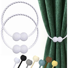 Hion Magnetic Curtain Tiebacks Black 2pcs, Curtain Holdbacks Hooks Holders