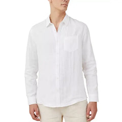 COTTON ON Men's Linen Long Sleeve Shirt