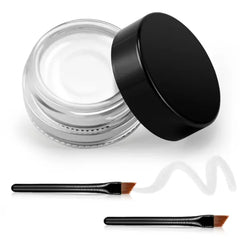 Erinde Gel Eyeliner, Waterproof Cream Eyeliner Gel Pot, High-Intensity Pigments Long Lasting Smudge Proof Eye Liner Eyebrow Makeup, Waterline Matte Eye Liner with 2PCS Brushes