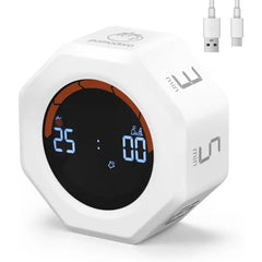 KAFLIN Small Productivity Pomodoro Timer – Magnetic Rechargeable Digital Desk Clock for Study, Work & Games