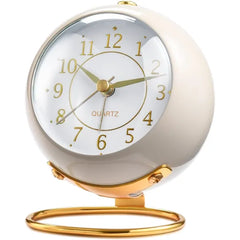 Tetino Analog Alarm Clocks,Desk Clock Aesthetic Retro Cute,Room Decoration,Small Clock with Night Light,Silent Non Ticking,Battery Powered,Clocks for Kids,Bedroom,Travel,Kitchen,Bedside Decor