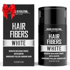 Viking Revolution Hair Fibers for Thinning Hair Men - Thick Fiber for Bald Spot Cover Up - Hair Building Fibers with Kerating and Biotin - Hair Fiber for Men for Thicker and Fuller Look(0.52oz)