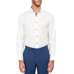 MICHELSONS OF LONDON Men's Solid Herringbone Shirt