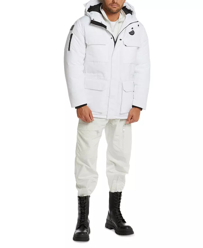 Men's Nasa Inspired Parka Jacket with Printed Astronaut Interior