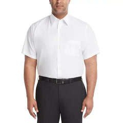 Van Heusen Men's Big & Tall Poplin Short Sleeve Dress Shirt