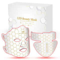 Yahi Red Light Therapy Mask for Face & Neck, 7-in-1 LED Light Therapy Mask with 850nm NIR, Lightweight Portable for Home & Travel, Rechargeable for Anti-Aging, Skin Firming & Revitalizing Glow