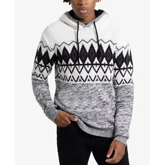 X-Ray Men's Color Blocked Pattern Hooded Sweater