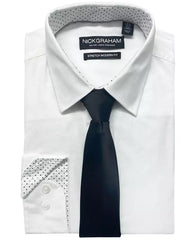 Nick Graham Men's Modern-Fit Stretch Dress Shirt & Tonal Plaid Tie Set