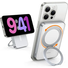TORRAS 10,000mAh Qi2 Certified Wireless Power Bank – 15W Fast Wireless & 20W Wired Charging, Portable Magnetic Charger with Stand for iPhone 12‑17 Series, Includes USB-C Cable