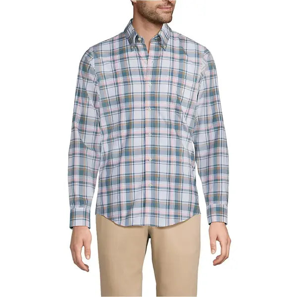 Lands' End Big & Tall Traditional Fit No Iron Twill Shirt