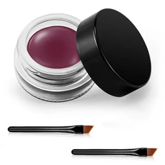 Erinde Gel Eyeliner, Waterproof Cream Eyeliner Gel Pot, High-Intensity Pigments Long Lasting Smudge Proof Eye Liner Eyebrow Makeup, Waterline Matte Eye Liner with 2PCS Brushes