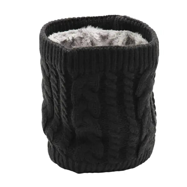Holzlrgus Winter Fleece Lined Knitted Neck Warmer Scarf, 1 Pack Neck Gaiter for Men and Women