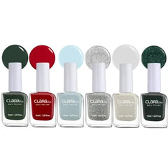 Claraline Nail Polish Set, 6 Trendy Colors, Non-toxic, Eco-Friendly, Quick Dry, All Seasons Skin Tones, Professional Manicure for Women and Girls