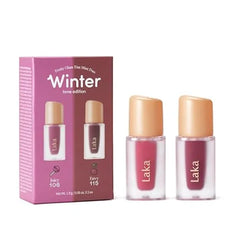 Laka Fruity Glam Tint Mini Duo, Glowing Lip Stain with Wide Color Spectrum, Hydrating & Lightweight Texture, Buildable Color, Non Sticky,K Beauty
