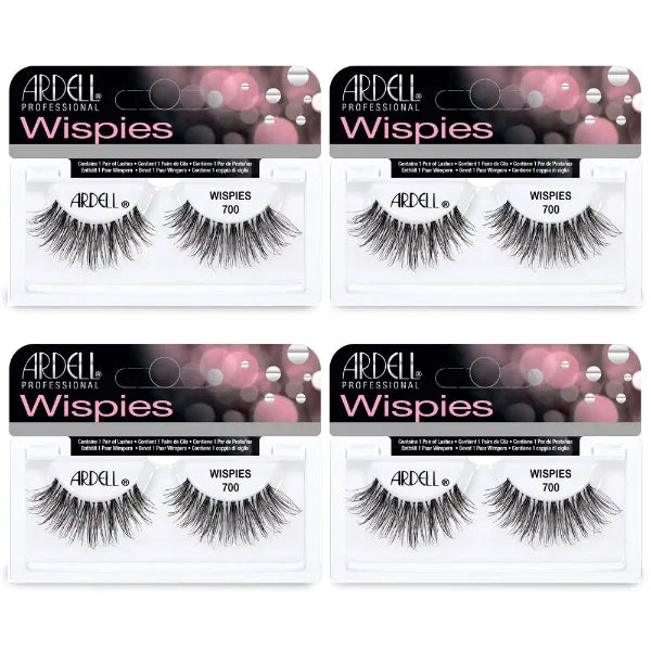 Ardell Pro Wispies False Lashes 701 - Fluffy and Natural Look False Eyelashes, Lightweight and Reusable Strip Lashes, 4 Pairs