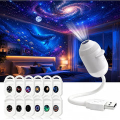Generic 5D Galaxy Star Projector Lamp USB Plug & Play, HD Wired with Films