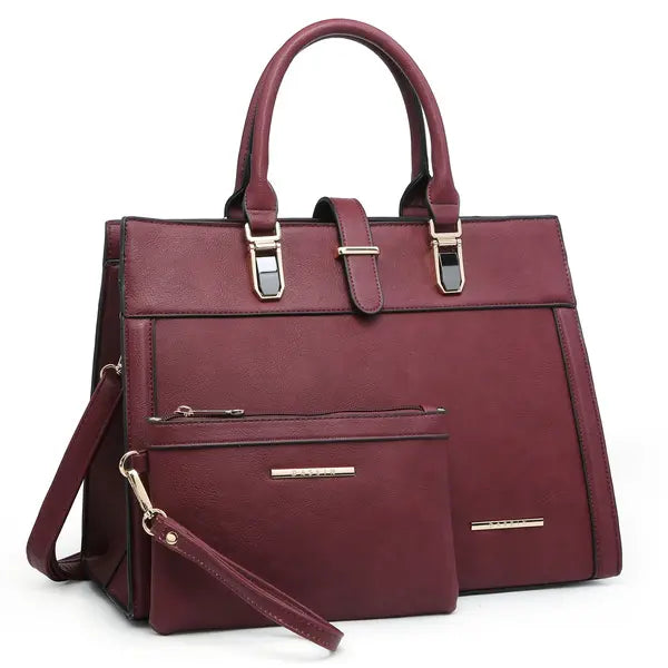 Dasein Elegant Women's Flap-Over Shoulder Bag , Top Handle Tote & Satchel with Matching Wristlet