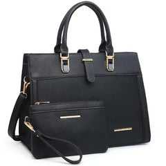 Dasein Elegant Women's Flap-Over Shoulder Bag , Top Handle Tote & Satchel with Matching Wristlet