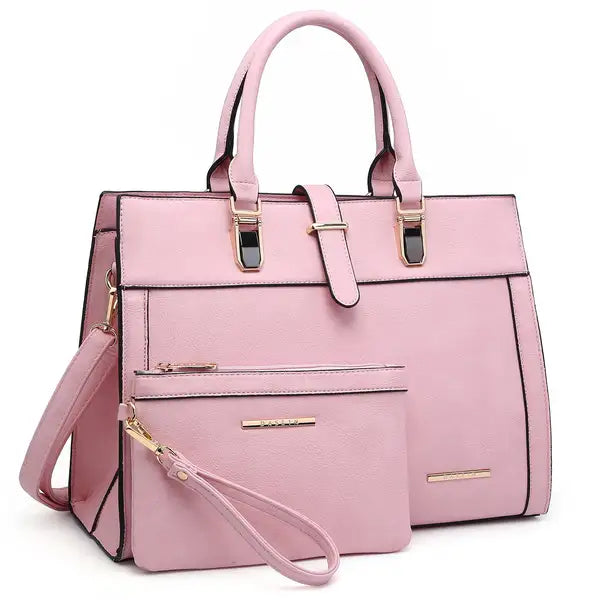 Dasein Elegant Women's Flap-Over Shoulder Bag , Top Handle Tote & Satchel with Matching Wristlet